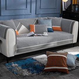 Color-Block Houndstooth Sofa Cover for Pets - product detail 28
