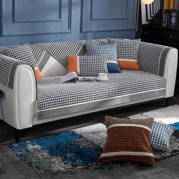 Color-Block Houndstooth Sofa Cover for Pets - product detail 28