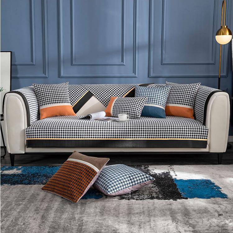 Color-Block Houndstooth Sofa Cover for Pets - product detail 29
