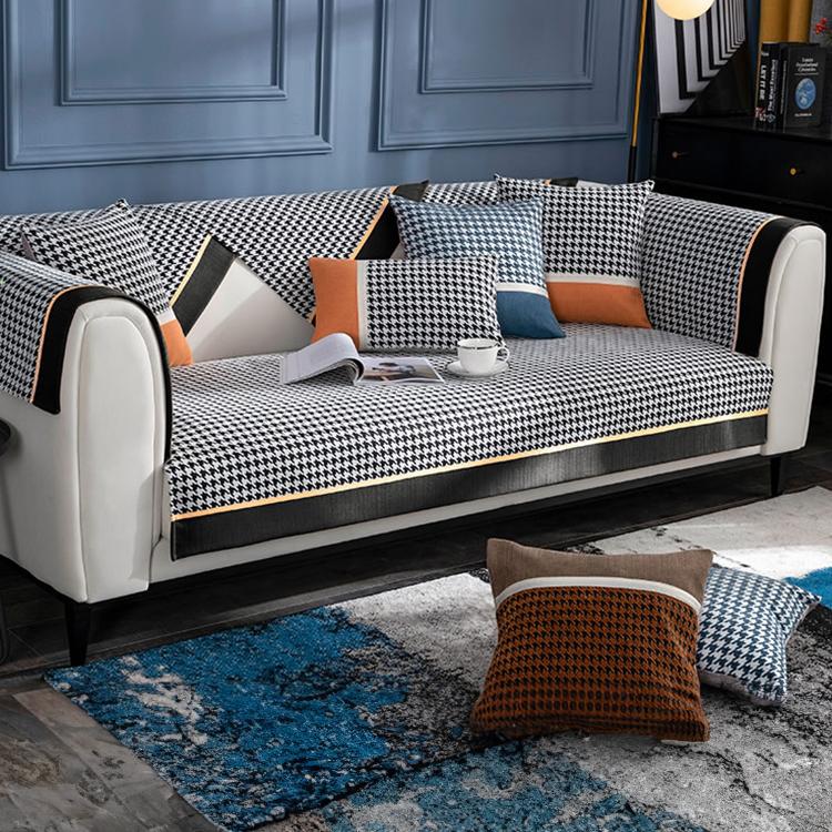 Color-Block Houndstooth Sofa Cover for Pets - product detail 31