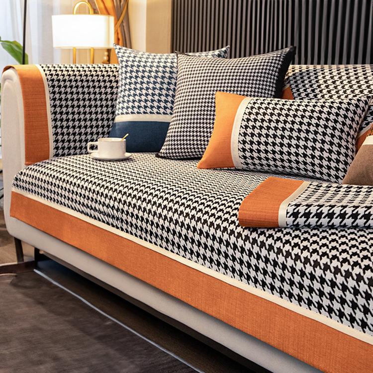 Color-Block Houndstooth Sofa Cover for Pets - product view 1 Main image