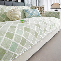 Plaid Ice Silk Modular Sofa Cover for Pets - Green