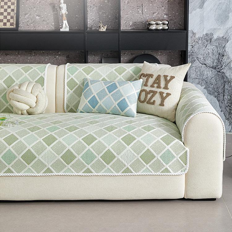 Plaid Ice Silk Modular Sofa Cover for Pets - product detail 05