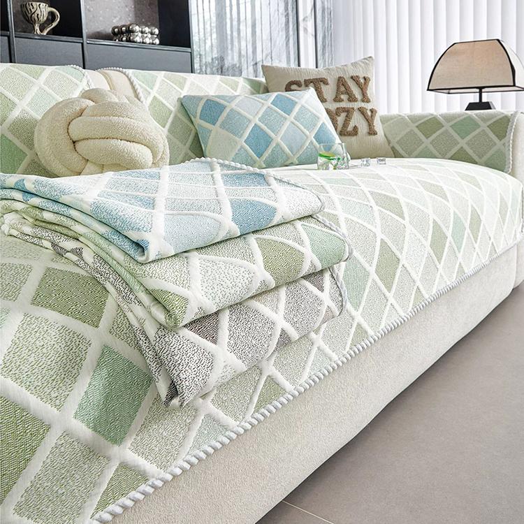 Plaid Ice Silk Modular Sofa Cover for Pets - product detail 10