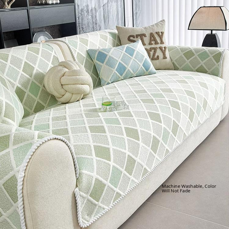 Plaid Ice Silk Modular Sofa Cover for Pets - product detail 11