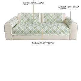 Plaid Ice Silk Modular Sofa Cover for Pets - product detail 12