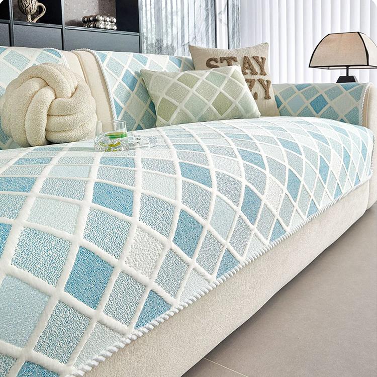 Plaid Ice Silk Modular Sofa Cover for Pets - product detail 13