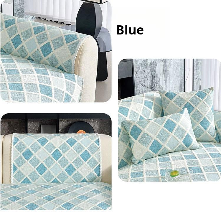 Plaid Ice Silk Modular Sofa Cover for Pets - product detail 17