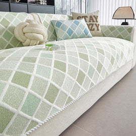 Plaid Ice Silk Modular Sofa Cover for Pets - product view 1