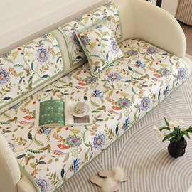 Botanical Floral Ice Silk Sofa Cover for Pets - product detail 04