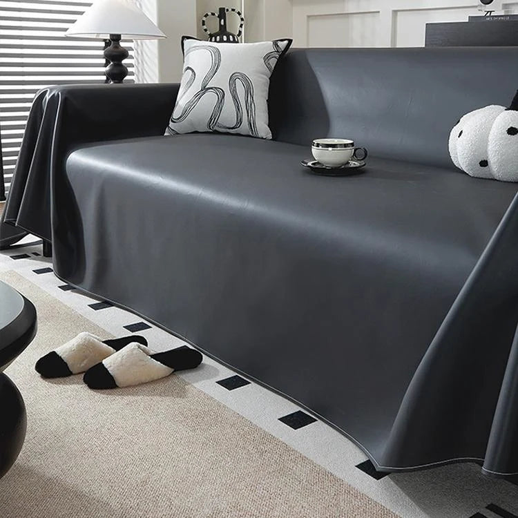 Water-Resistant Faux Leather One-Piece Couch Cover – gsft-9134 detail 7