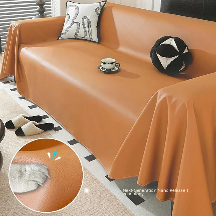 Water-Resistant Faux Leather One-Piece Couch Cover – gsft-9134 detail 20