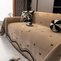 Playful Star Chenille One-Piece Couch Cover – gsft-9136 - gsft-9136-a1-LBN