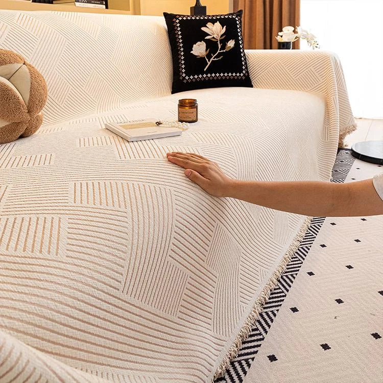 Playful Star Chenille One-Piece Couch Cover – gsft-9136 - gsft-9136-a3-BE