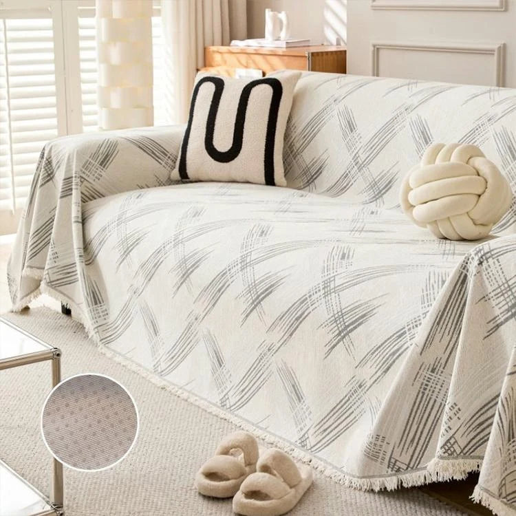 Playful Star Chenille One-Piece Couch Cover – gsft-9136 - gsft-9136-a4-BE