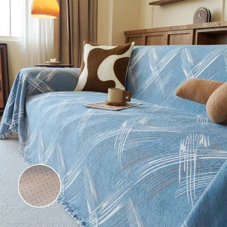 Playful Star Chenille One-Piece Couch Cover – gsft-9136 - gsft-9136-a4-BU