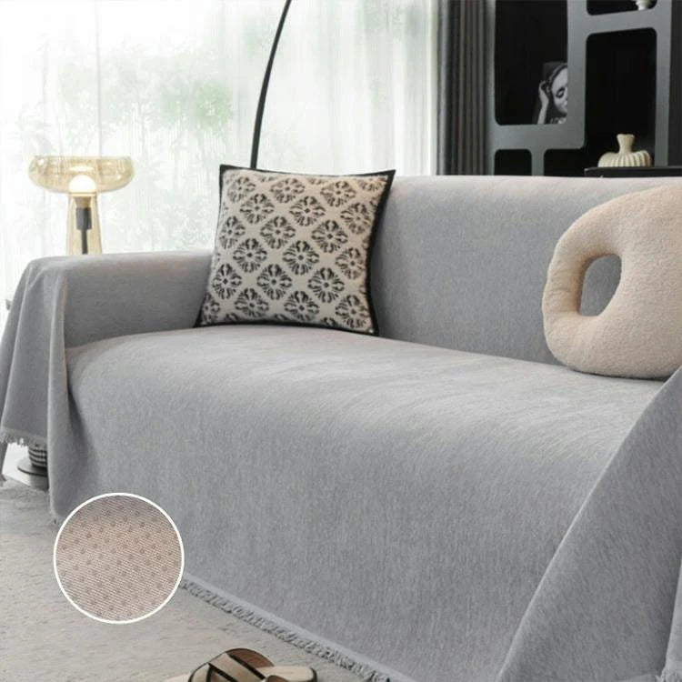 Playful Star Chenille One-Piece Couch Cover – gsft-9136 - gsft-9136-a5-LGY