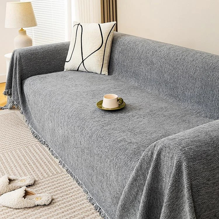 Cloud-Soft Plush One-Piece Couch Cover – gsft-9137 - gsft-9137-a3-GY