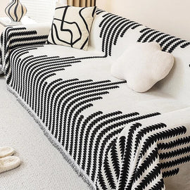 Cloud-Soft Plush One-Piece Couch Cover – gsft-9137 - gsft-9137-a4-BK