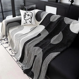 Modern Striped Chenille One-Piece Couch Cover – gsft-9139 main image