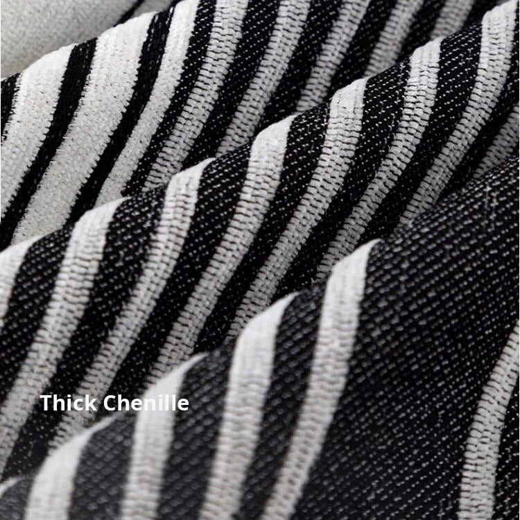 Modern Striped Chenille One-Piece Couch Cover – gsft-9139 detail 3