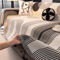 Modern Striped Chenille One-Piece Couch Cover – gsft-9139 detail 5