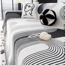 Modern Striped Chenille One-Piece Couch Cover – gsft-9139 detail 9