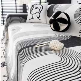 Modern Striped Chenille One-Piece Couch Cover – gsft-9139 detail 9