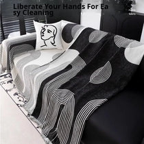 Modern Striped Chenille One-Piece Couch Cover – gsft-9139 detail 10