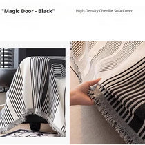 Modern Striped Chenille One-Piece Couch Cover – gsft-9139 detail 11