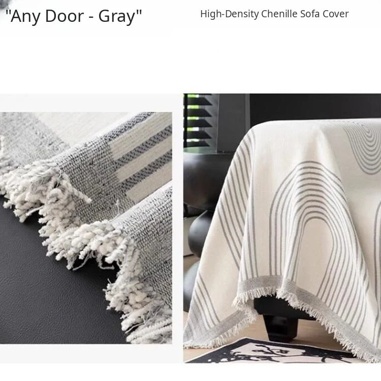 Modern Striped Chenille One-Piece Couch Cover – gsft-9139 detail 16