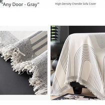 Modern Striped Chenille One-Piece Couch Cover – gsft-9139 detail 16