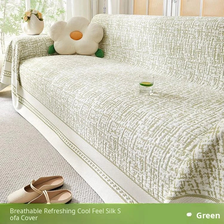 Cooling Textured Ice Silk One-Piece Couch Cover – gsft-9140 - gsft-9140-a1-GN