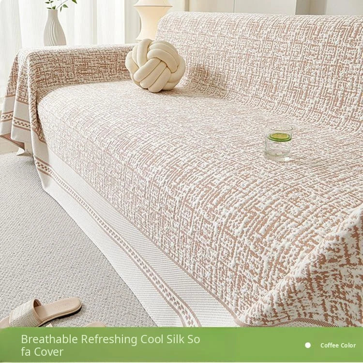 Cooling Textured Ice Silk One-Piece Couch Cover – gsft-9140 - gsft-9140-a1-LBN