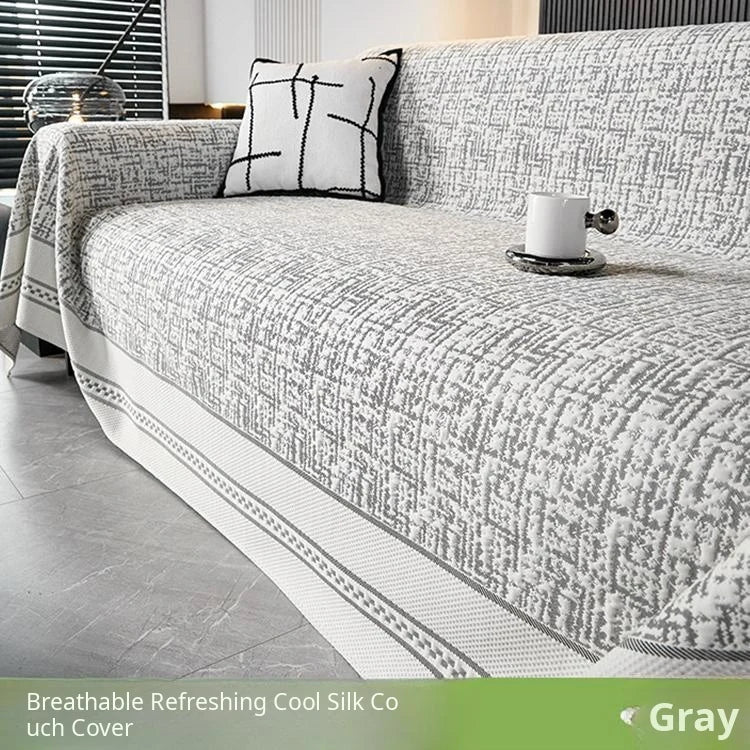 Cooling Textured Ice Silk One-Piece Couch Cover – gsft-9140 - gsft-9140-c1-GY
