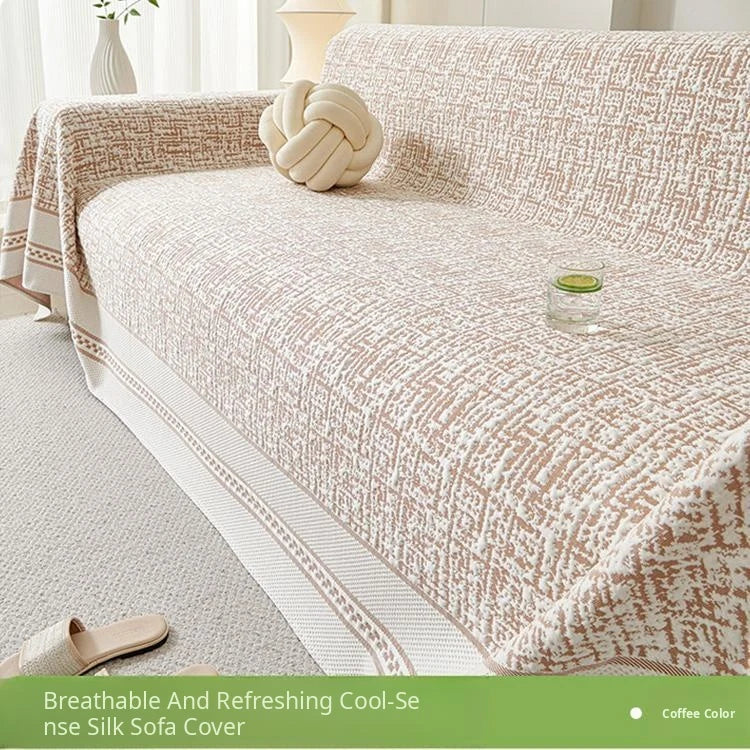 Cooling Textured Ice Silk One-Piece Couch Cover – gsft-9140 - gsft-9140-c1-LBN