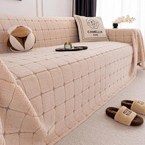 Cozy Plaid Fleece One-Piece Couch Cover – gsft-9141 - gsft-9141-a-CP