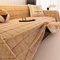 Cozy Plaid Fleece One-Piece Couch Cover – gsft-9141 detail 7