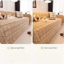 Cozy Plaid Fleece One-Piece Couch Cover – gsft-9141 detail 8