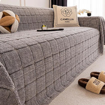 Cozy Plaid Fleece One-Piece Couch Cover – gsft-9141 detail 17