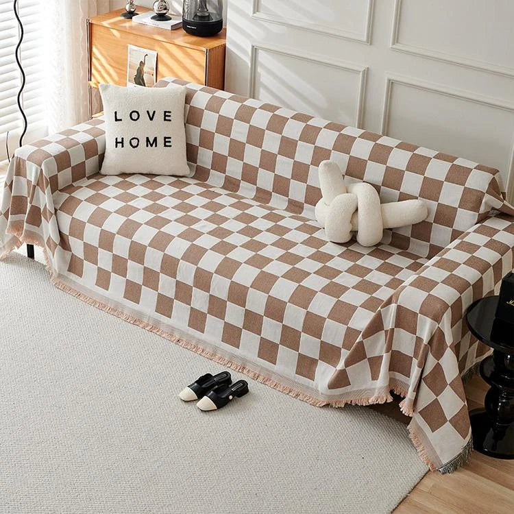 Bold Checkerboard One-Piece Couch Cover – gsft-9143 - gsft-9143-a-KK