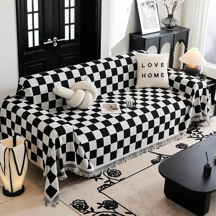 Bold Checkerboard One-Piece Couch Cover – gsft-9143 main image