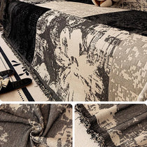 Vintage Botanical Chenille One-Piece Couch Cover – gsft-9144 - gsft-9144-a1-BK
