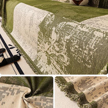 Vintage Botanical Chenille One-Piece Couch Cover – gsft-9144 - gsft-9144-a1-GN