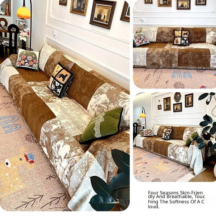 Vintage Botanical Chenille One-Piece Couch Cover gsft-9144 Zweitbild
