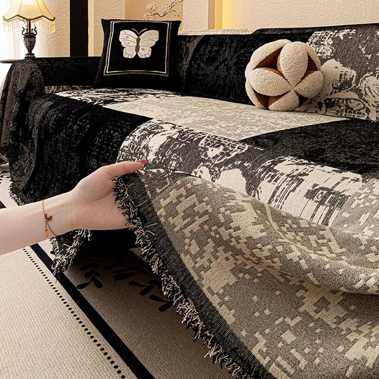 Vintage Botanical Chenille One-Piece Couch Cover – gsft-9144 detail 8