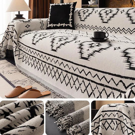 Boho Geometric Chenille One-Piece Couch Cover – gsft-9146 - gsft-9146-a-BE