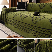 Boho Geometric Chenille One-Piece Couch Cover – gsft-9146 - gsft-9146-a-GN