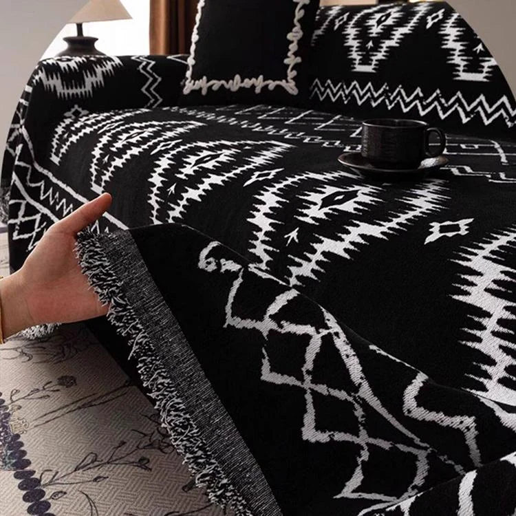 Boho Geometric Chenille One-Piece Couch Cover – gsft-9146 detail 1