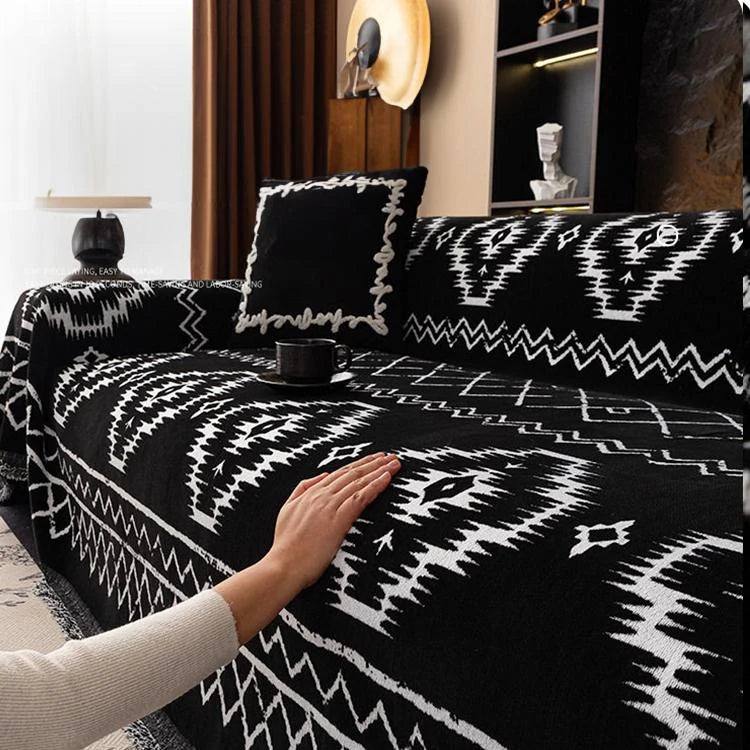 Boho Geometric Chenille One-Piece Couch Cover – gsft-9146 detail 3